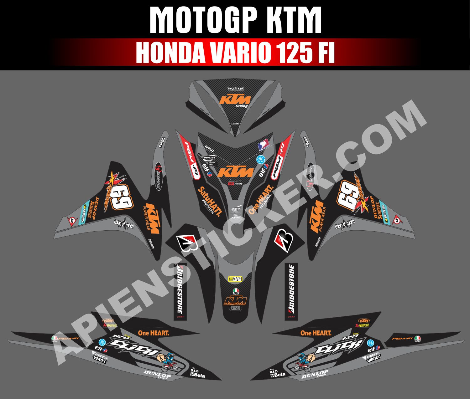 Striping Vario Motogp. Striping Motor Vario FI 125 KTM MotoGP