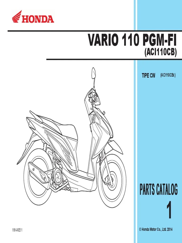 Kode Part Vario 110 Fi Led. Part Catalog New Honda Vario FI